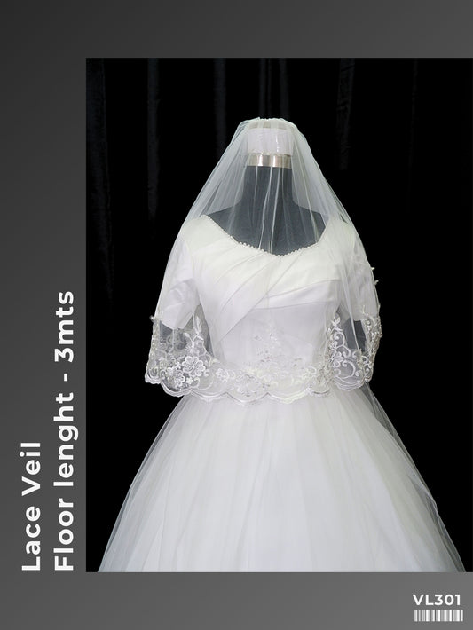 Floor-length Lace Veil VL301