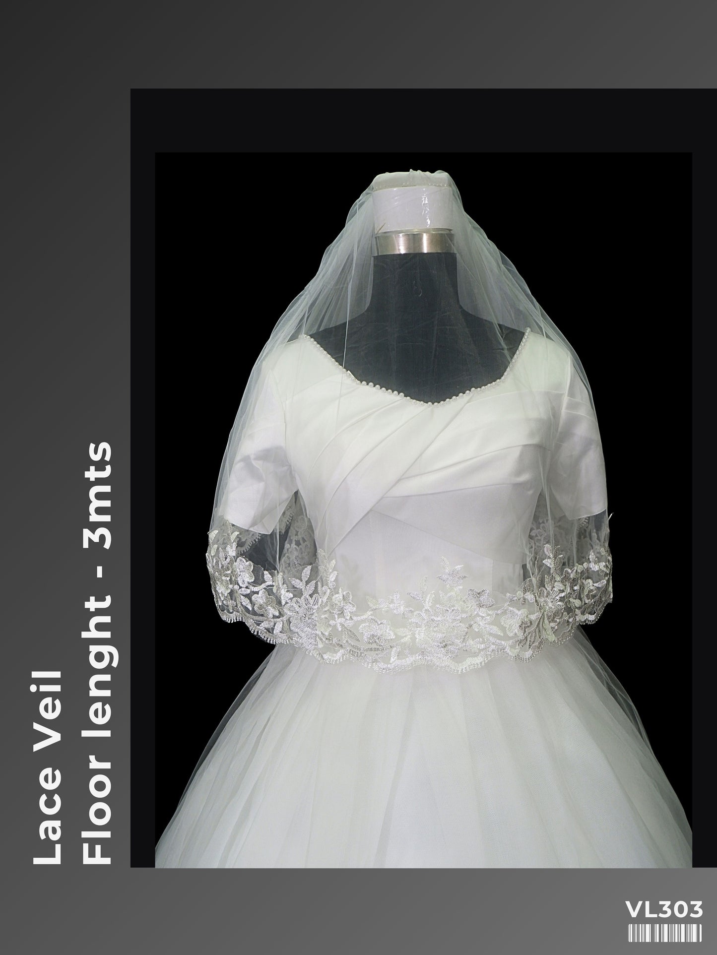 Floor-length Lace Veil VL303